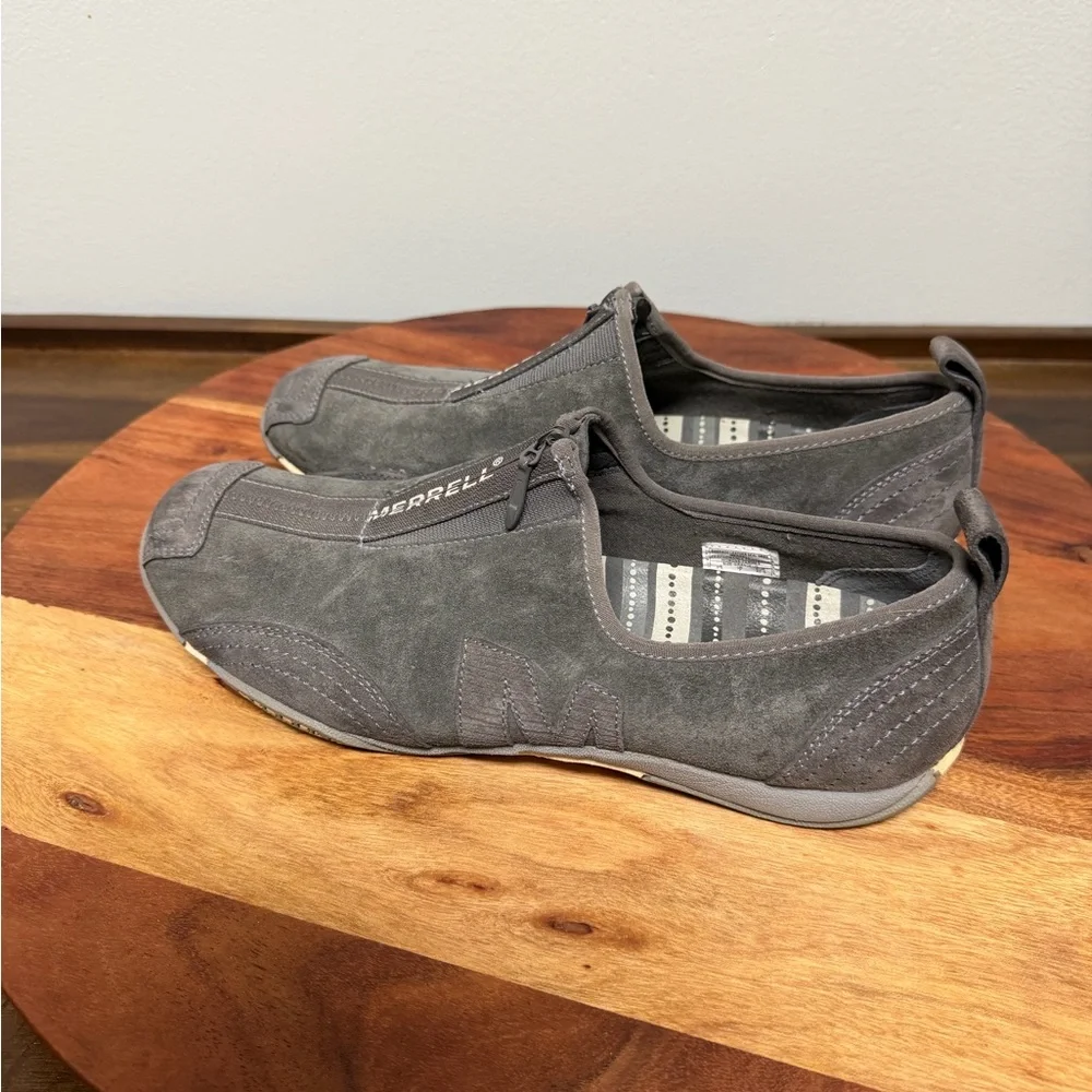 Merrell Barrado Gray Leather Walking Outdoor Shoes Women Size 9.5 - Picture 4 of 10